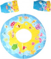 Poppenzwemband en zwemvleugels blauw 35-45 cm