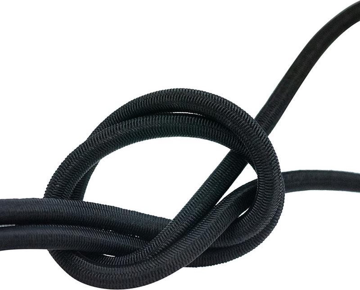 Afdekzeilwinkel Elastisch koord 4mm - zwart op rol - 25 meter