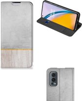 Magnet Case Cadeau voor Vader OnePlus Nord 2 5G Smartphone Hoesje Wood Beton