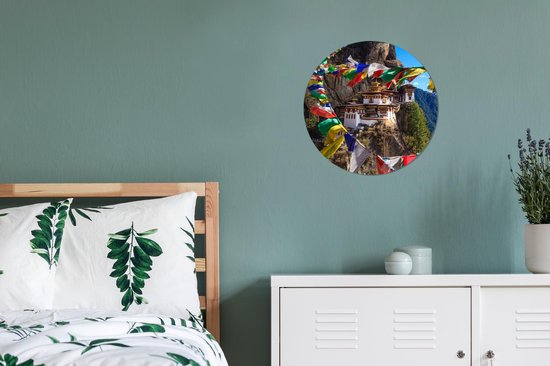Wall Circle - Wall Circle Indoor - ⌀ 30 cm - Plastique - Bhoutan - Drapeaux - Montagnes