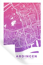 Stickers Stickers muraux - Plan de la ville - Vlaardingen - Violet - Pays- Nederland - 60x90 cm - Feuille adhésive