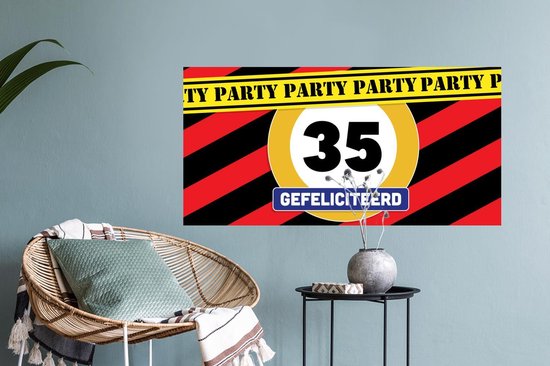 Stickers muraux - Anniversaire - 35 ans - Fête - 80x40 cm - Film adhésif