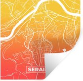 Stickers muraux - Plan de la ville - België - Seraing - Oranje - 30x30 cm - Feuille adhésive - Carte