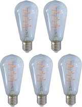 Voordeelpak | 5 stuks | LED Filament Edison lamp spiraal | 64mm | 4 Watt | Dimbaar | 2200K