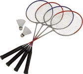 badmintonset 65 cm grijs/blauw 10-delig