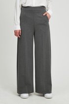 b.young BYELLAN WIDE LEG PANTS - Dark Grey Melan Grey