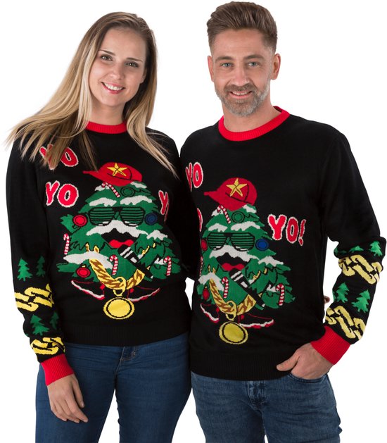Pull de Noël laid Sapin de Noël YO YO YO