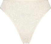 Hunkemöller Lingerie Dames Hoog uitgesneden slip Elle HKM x NA-KD  - Wit - maat M