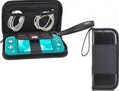Housse de rangement premium de luxe supplémentaire pour Nintendo Switch Lite avec compartiments de rangement supplémentaires, housse de protection sac / étui / housse / peau / sac de console, noir, marque i12