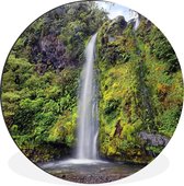 WallCircle - Wandcirkel - Muurcirkel - Waterval in het Nationaal park Whanganui in Oceanië - Aluminium - Dibond - ⌀ 60 cm - Binnen en Buiten