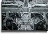 Walljar - Vogelperspectief Eiffeltoren - Muurdecoratie - Canvas schilderij
