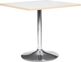 Alterego Witte vierkante tafel 'CASTO SQUARE' met verchroomde poot - 80x80 cm
