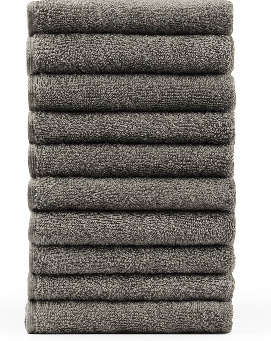 Blumtal Terry Serviettes Set - 10 x Serviette d'invité - 30 x 50 cm - Gris