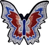 Vinder Vlinders Embleem Strijk Patch Rood Blauw 7.1 cm / 7 cm / Rood Blauw Wit