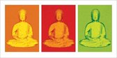 Pyramid Buddha Pop Art Kunstdruk 100x50cm Poster - 100x50cm