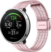 Stalen Smartwatch bandje - Geschikt voor  Polar Ignite roestvrij stalen band - rosé pink - Strap-it Horlogeband / Polsband / Armband