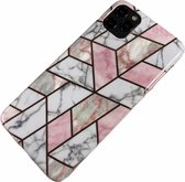 Apple iPhone 12 Mini - Silicone zacht hoesje Lara marmer pastel - Geschikt voor