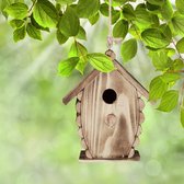 Relaxdays decoratie vogelhuisje - voor balkon tuin en terras - hangend - klein vogelhuis