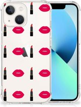 Telefoonhoesje  iPhone 13 Hippe Hoesje met transparante rand Lipstick Kiss