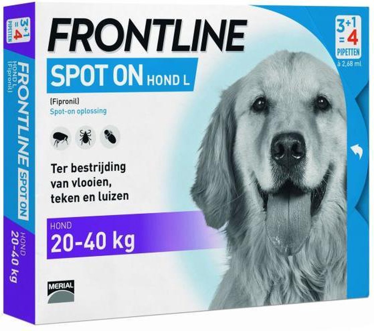 Huiskamer Abstractie bespotten Frontline Spot-On L Anti vlooienmiddel - Hond - 4 pipetten | bol.com