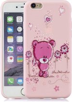 Schokbestendige beschermhoes Volledige dekking siliconen hoes voor iPhone 6 Plus / 6s Plus (Flower Bear)