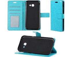 Hoesje - Geschikt voor Samsung Galaxy A5 2017 - Luxe Bookcase - Walletcase Hoes - Portemonnee - Cover - Telefoonhoes - Turquoise