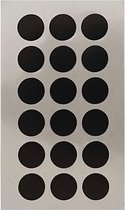 216x Zwarte ronde sticker etiketten 15 mm - Kantoor/Home office stickers - Paper crafting - Scrapbook hobby/knutselmateriaal