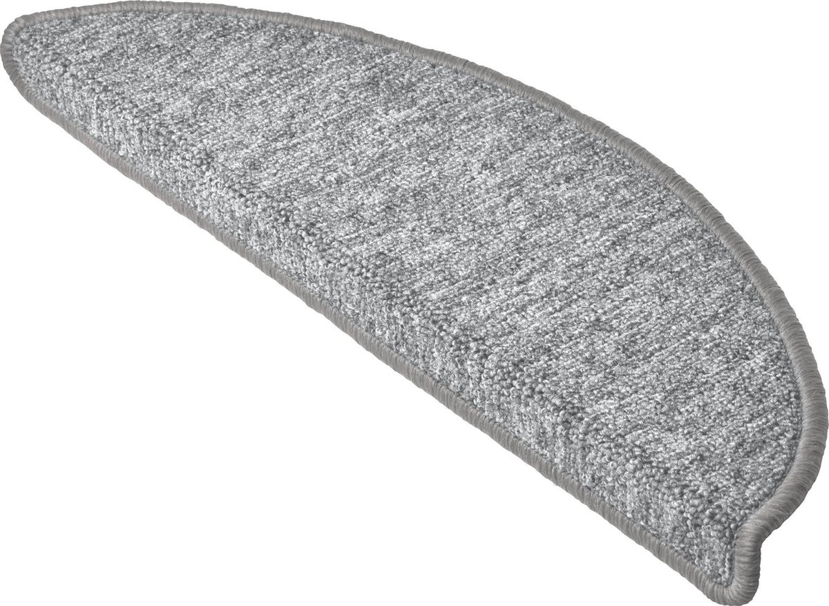 Beautissu ProStair - Trapmatten voor Smalle Trappen 55x15 cm - 15 Stuks - Trapmat Zelfklevend Afgerond - Lichtgrijs