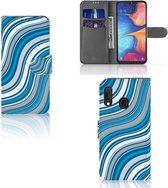 Telefoon Hoesje Geschikt voor Samsung Galaxy A20e Telefoon Hoesje Waves Blue