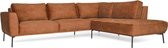 Loungebank Tulp chaise longue rechts - leer Colorado cognac 03 - 2,70 x 2,24 mtr breed