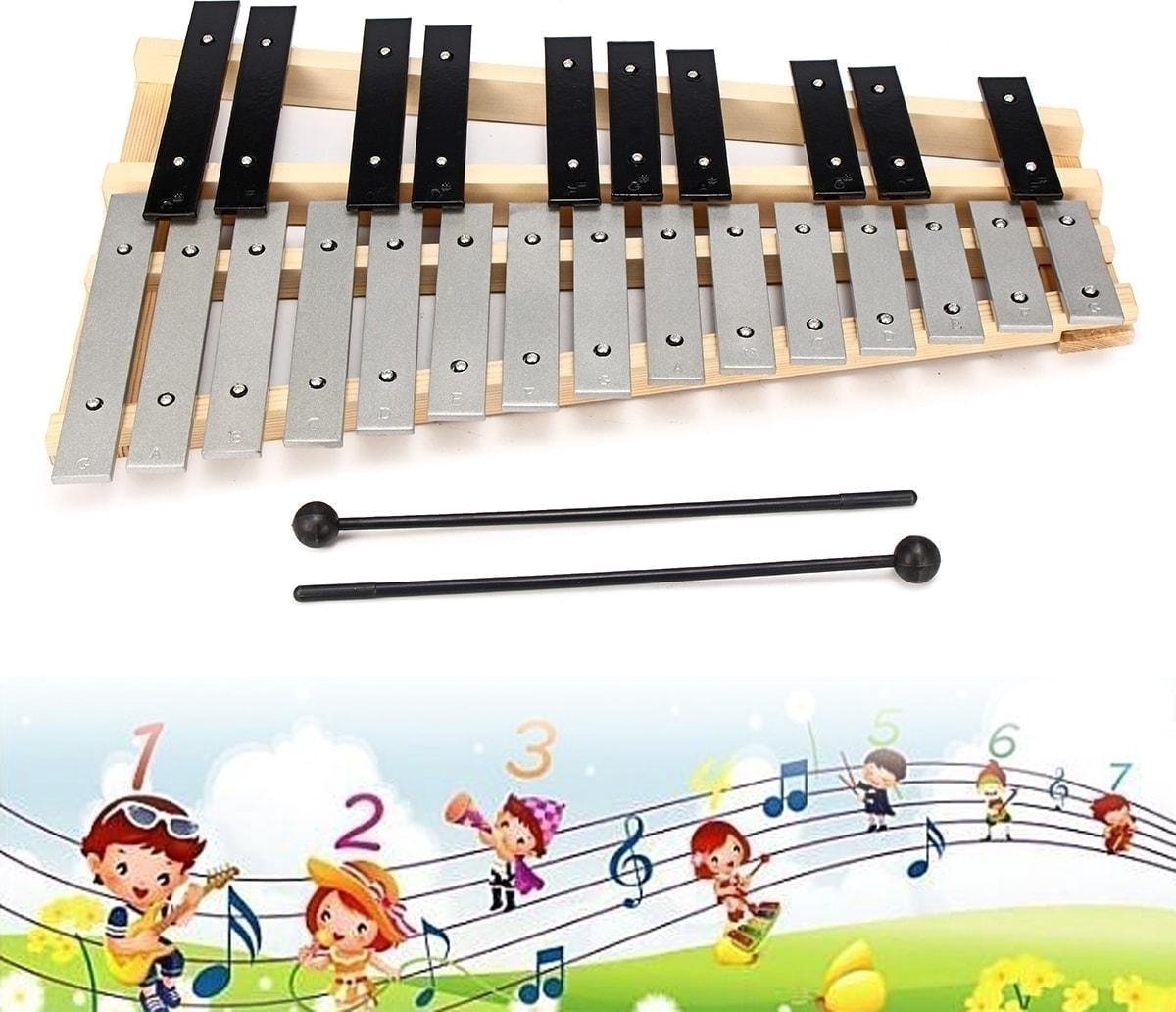 Yongirl Glockenspiel Professionnel 25 Notes Xylophone Instrument de Musique pour Enfants Instruments de Percussion Instruments de Xylophone 