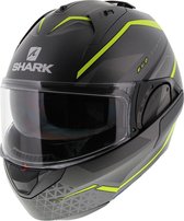 SHARK EVO ES YARI Motorhelm Systeemhelm Mat Antraciet Geel Zilver - Maat M