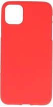 Bestcases Color Telefoonhoesje - Backcover Hoesje - Siliconen Case Back Cover voor iPhone 11 Pro Max - Rood