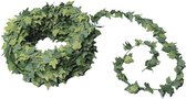 10x Mini klimop kunstplant guirlande 7,5 meter - Urban jungle - Botanisch thema decoratie slingers bruiloft/themafeest