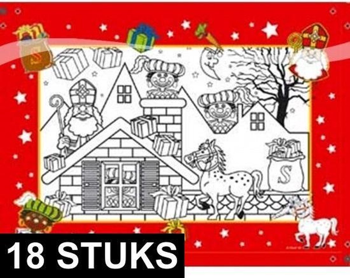 18x Sinterklaas kleurplaten - Sint en Piet kleurplaten voor kinderen 18  stuks | bol.com