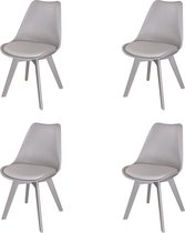 DS4U® colosseum basic eetkamerstoel - kuipstoel - kunststof - grijs - set van 4