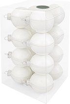 Decosy Glas Kerstballen - 8cm - Box 16 Stuks - White Opal