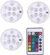 Grundig LED-lampen – 3 stuks – met afstandsbediening – IP65 - RGB