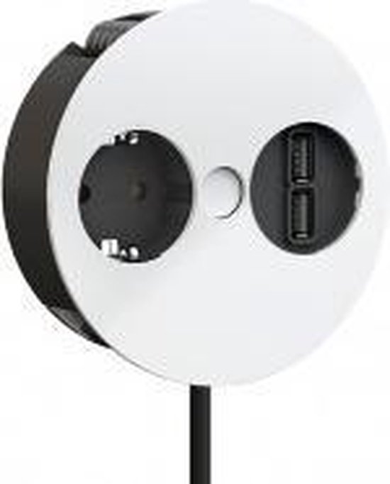 Twist 2 inbouwstopcontact met 1 contactpunt , 1 USB lader, RVS