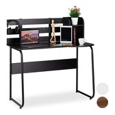 Relaxdays computer bureau - computertafel - design bureau - bureautafel - 2 vakken