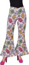 Magic By Freddy's - Spaans & Mexicaans Kostuum - Day Of The Dead Hippie Doodshoofden Broek Vrouw - multicolor - Large - Carnavalskleding - Verkleedkleding