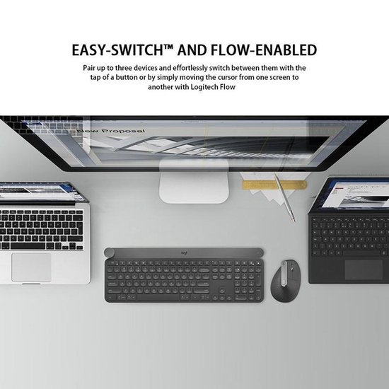 Logitech MX Vertical - Draadloze Ergonomische Muis - Grijs