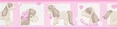 PONY BEHANGRAND - Beige Roze Rood - Kinderkamer - AS Creation Only Borders