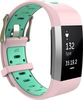 watchbands-shop.nl Siliconen bandje - Fitbit Charge 2 - GroenRoze