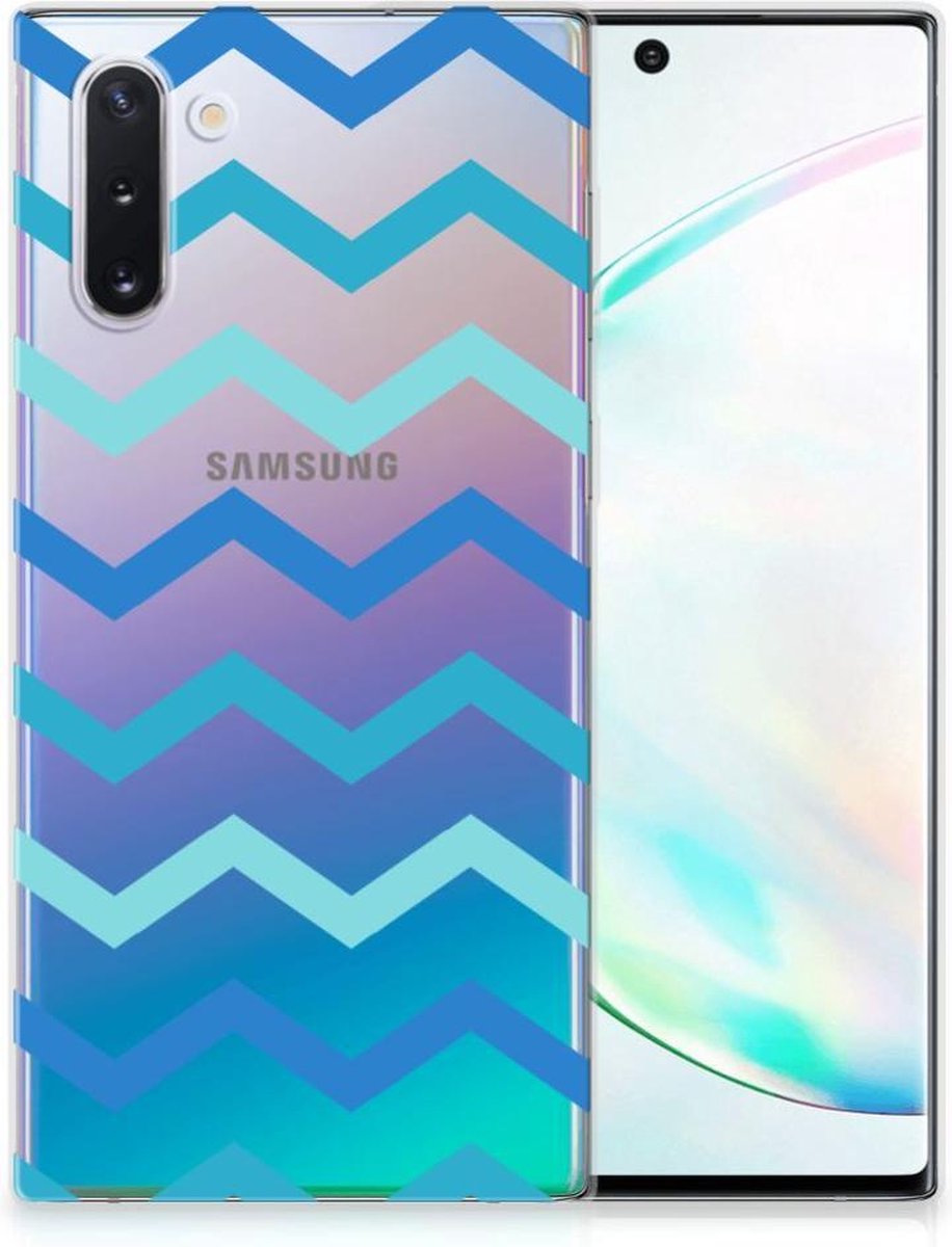 TPU Hoesje voor Samsung Galaxy Note 10 TPU bumper Zigzag Blauw