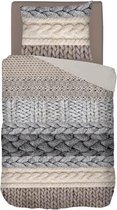 Snoozing Knitted Wool - Dekbedovertrek - Eenpersoons - 140x200/220 cm + 1 kussensloop 60x70 cm - Multi kleur
