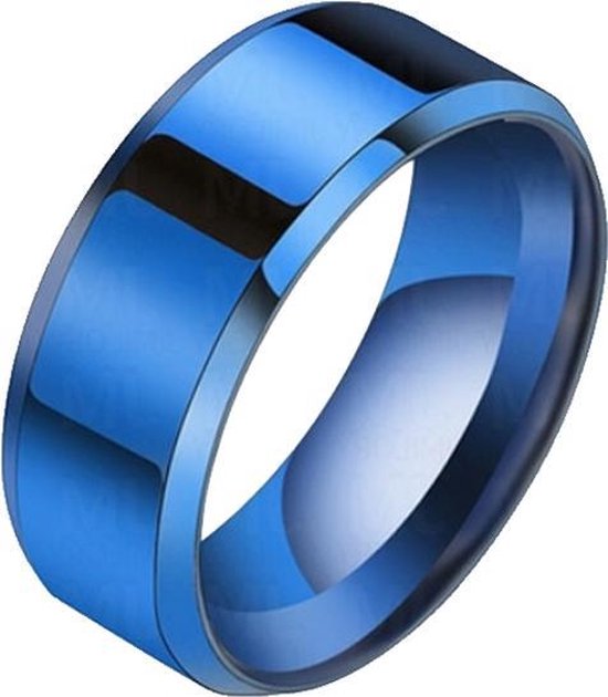 Heren ring Titanium Blauw 8mm-23mm