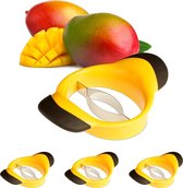 Relaxdays 4x mangosnijder - mangodeler - partjessnijder - fruit - anti-slip handvat