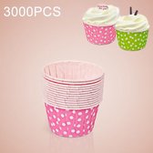 3000 PCS Dot Pattern Ronde Lamineren Cake Cup Muffin Cases Chocolade Cupcake Liner Baking Cup, Afmetingen: 5,8 x 4,4 x 3,5 cm (rood)