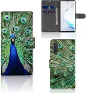 Geschikt voor Samsung Galaxy Note 10 Telefoonhoesje met Pasjes Pauw